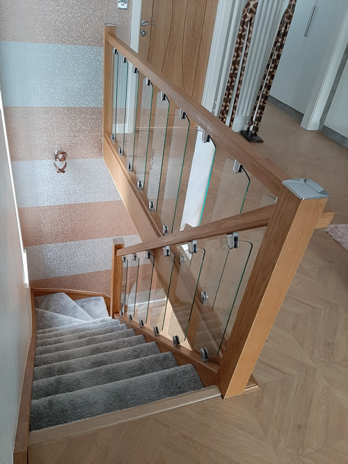 recent oak and glass staircase renovation in Bolton 5