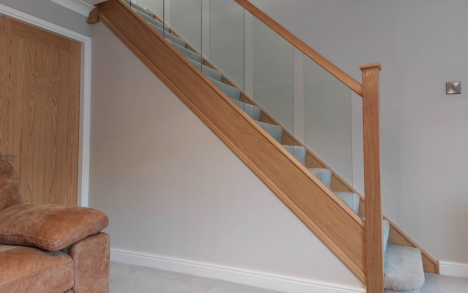 Oak and Glass Staircase Makeover Wigan