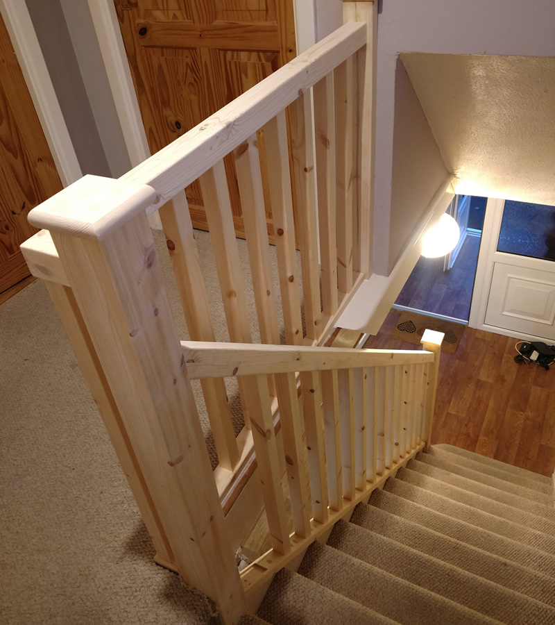 recent Softwood staircase renovation in Wigan 1
