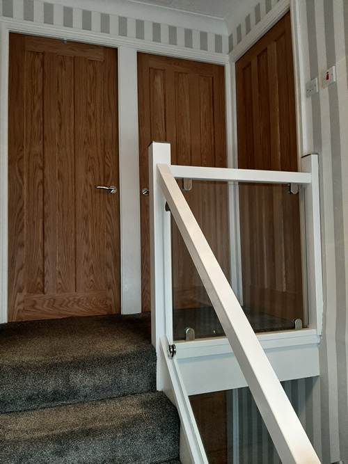 recent Softwood and glass staircase renovation in Wigan 1